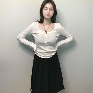 Classic Side Tuck Pleated A-Line Midi Skirt