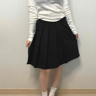 Classic Side Tuck Pleated A-Line Midi Skirt