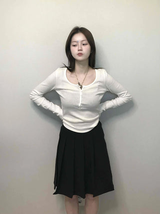 Classic Side Tuck Pleated A-Line Midi Skirt