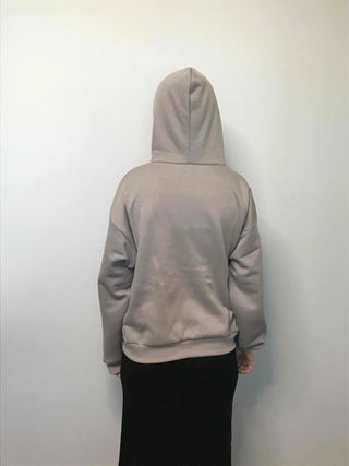 Gold Button Detail Turtleneck Loose Fit Zip-up
