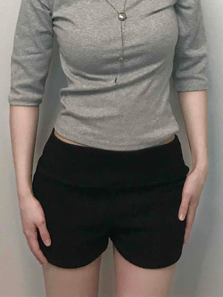 Soft Modal Round Hip Line Mini Shorts
