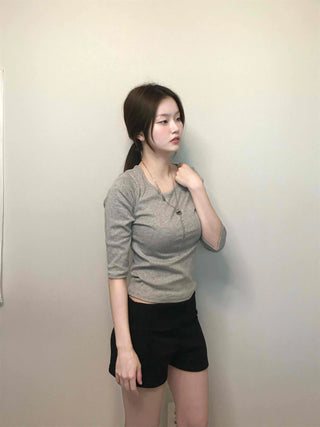 Soft Modal Round Hip Line Mini Shorts