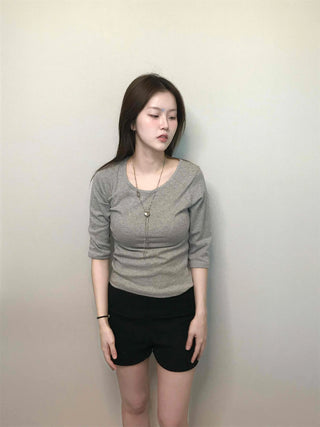 Soft Modal Round Hip Line Mini Shorts