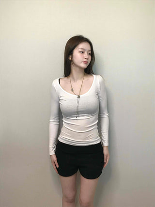 Soft Modal Round Hip Line Mini Shorts