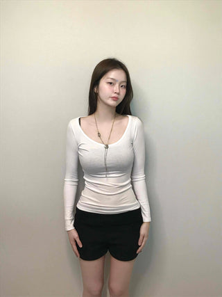 Soft Modal Round Hip Line Mini Shorts