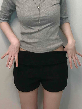 Soft Modal Round Hip Line Mini Shorts