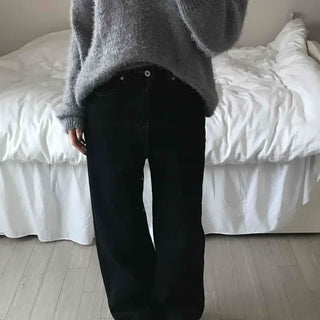 Loose Fit Semi-Balloon Denim Long Pants