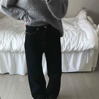 Loose Fit Semi-Balloon Denim Long Pants