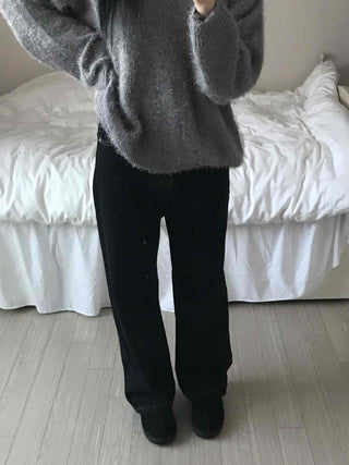 Loose Fit Semi-Balloon Denim Long Pants