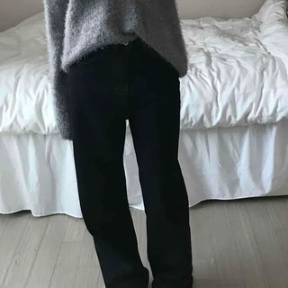Loose Fit Semi-Balloon Denim Long Pants