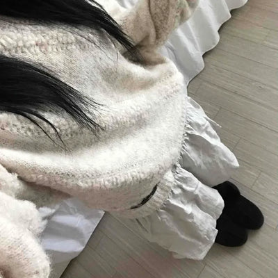 Fluffy Heathered Half-Neck Slim-Fit Knit