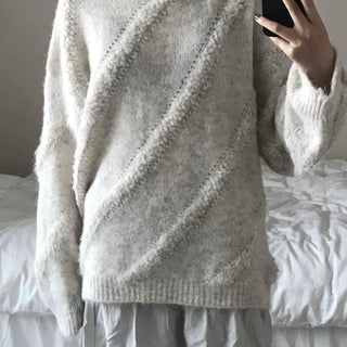 Fluffy Heathered Half-Neck Slim-Fit Knit