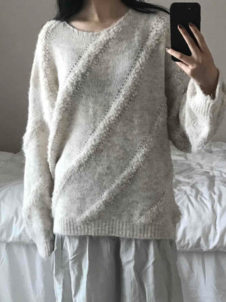 Fluffy Heathered Half-Neck Slim-Fit Knit