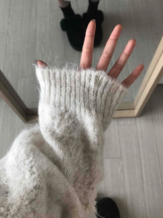 Fluffy Heathered Half-Neck Slim-Fit Knit