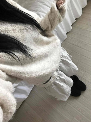 Fluffy Heathered Half-Neck Slim-Fit Knit