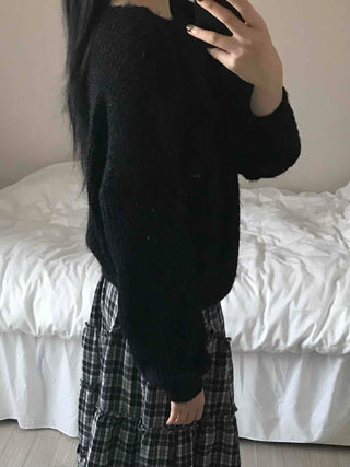 Cozy Heather Off-Shoulder Fluffy Knit