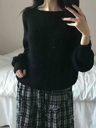 Cozy Heather Off-Shoulder Fluffy Knit