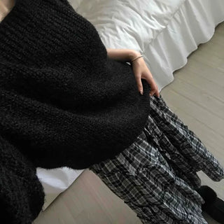 Cozy Heather Off-Shoulder Fluffy Knit