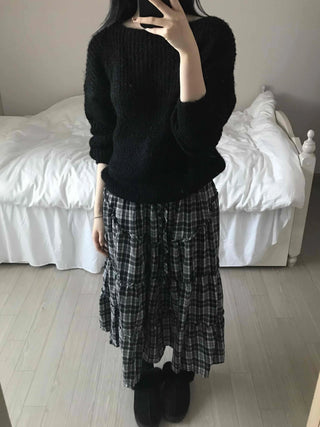 Cozy Heather Off-Shoulder Fluffy Knit