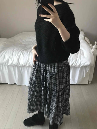 Cozy Heather Off-Shoulder Fluffy Knit