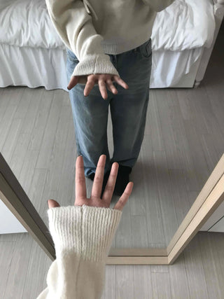 Puff See-through Shoulder Ribbon Detail Crop Knit