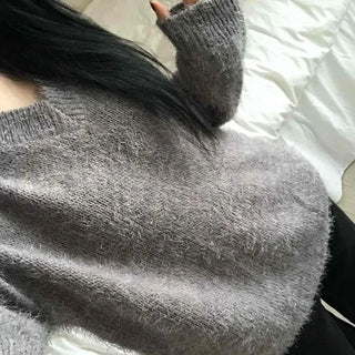 Cozy Fuzzy V-Neck Oversized Knit