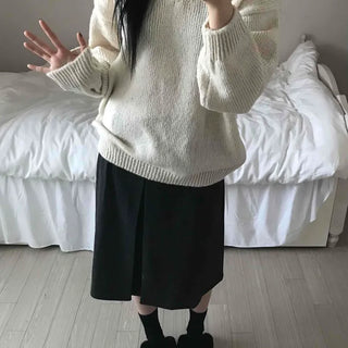 Soft Crop Oversized V-Neck Knit