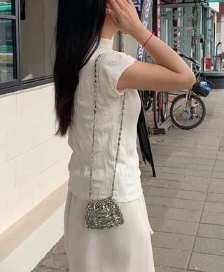 Tiru Pleated Half Turtleneck Tee