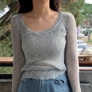 Jamo Thin Ribbed Knit Layered T-shirt