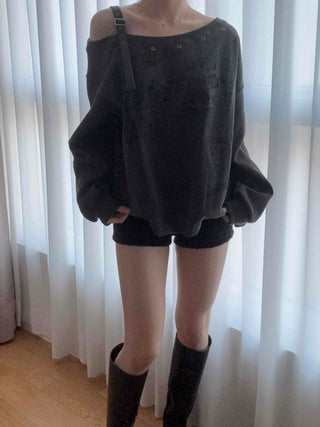 Cotton Fleece Oversized Long Sleeve Shirt and Shorts