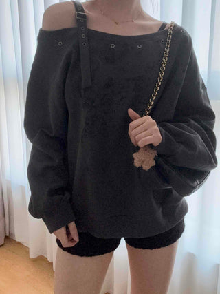 Cotton Fleece Oversized Long Sleeve Shirt and Shorts