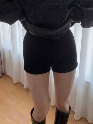 Cotton Fleece Oversized Long Sleeve Shirt and Shorts