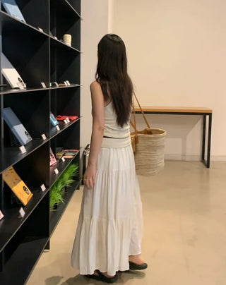Fubi Flowy Tiered Maxi Long Skirt
