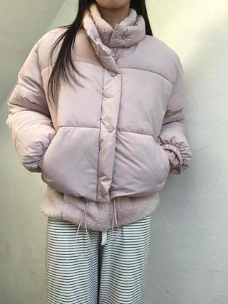 Puff Balloon Fit Crop Pocket Short Padded Jacket