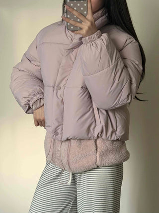 Puff Balloon Fit Crop Pocket Short Padded Jacket