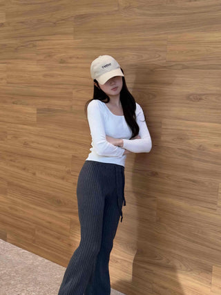 Ribbed Knit Bootcut Flare Pants