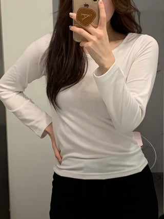 Daily Slim Fit Ribbed Round Long Sleeve T-shirt