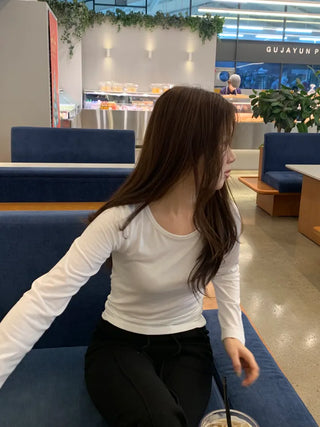 Daily Slim Fit Ribbed Round Long Sleeve T-shirt