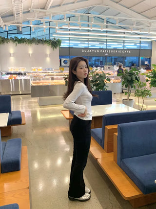 Daily Slim Fit Ribbed Round Long Sleeve T-shirt
