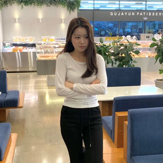 Daily Slim Fit Ribbed Round Long Sleeve T-shirt