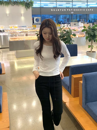 Daily Slim Fit Ribbed Round Long Sleeve T-shirt