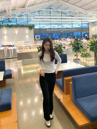 Daily Slim Fit Ribbed Round Long Sleeve T-shirt