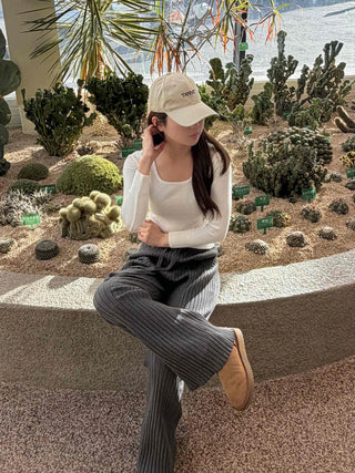 Bustier Layered Wide Rib Crop Knit