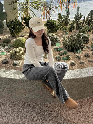 Bustier Layered Wide Rib Crop Knit