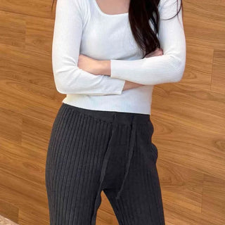 Bustier Layered Wide Rib Crop Knit