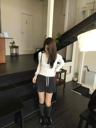 Heart Wappen Velvet A-line Mini Skirt