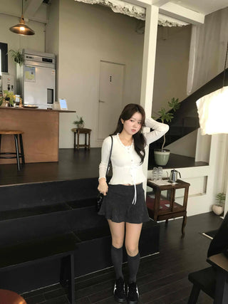 Heart Wappen Velvet A-line Mini Skirt