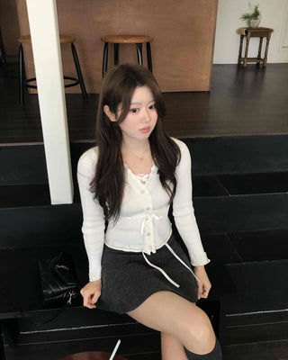 Heart Wappen Velvet A-line Mini Skirt