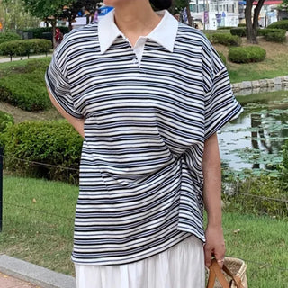 Dako Multi Stripe Over Collared Tee