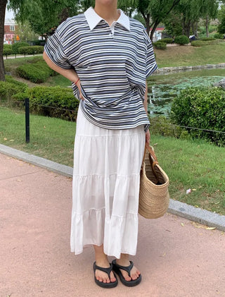 Dako Multi Stripe Over Collared Tee